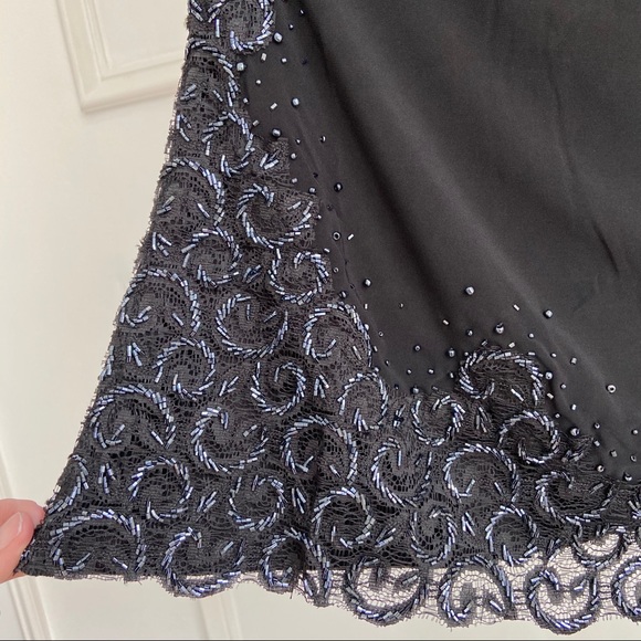 Amanda Adams Couture Black Strapless Hand Beaded Top Embroidered Lace Sz S NWOT - Picture 7 of 10